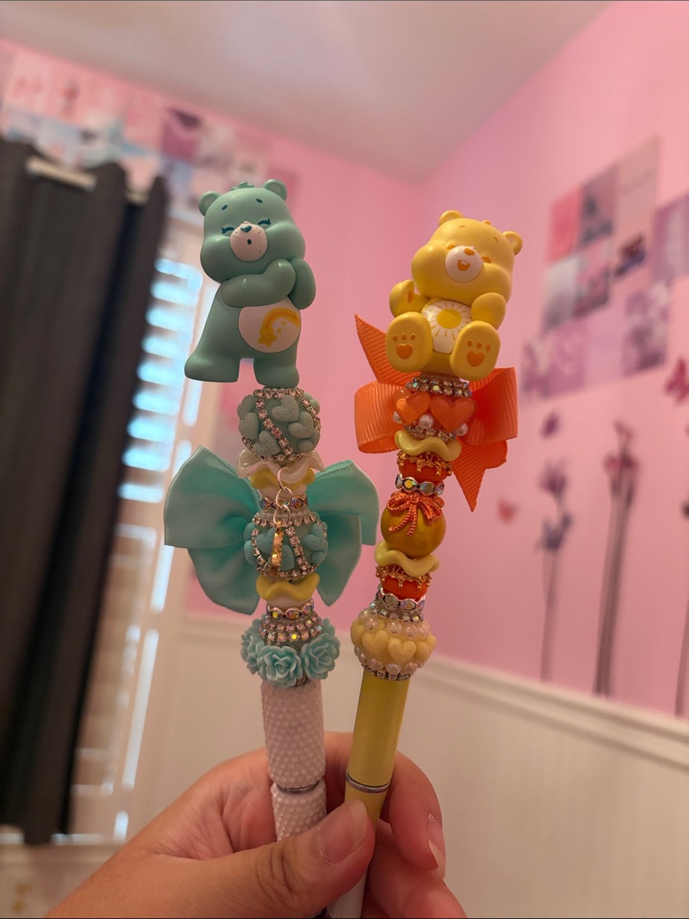 Care Bear Pens - Yellow & Mint